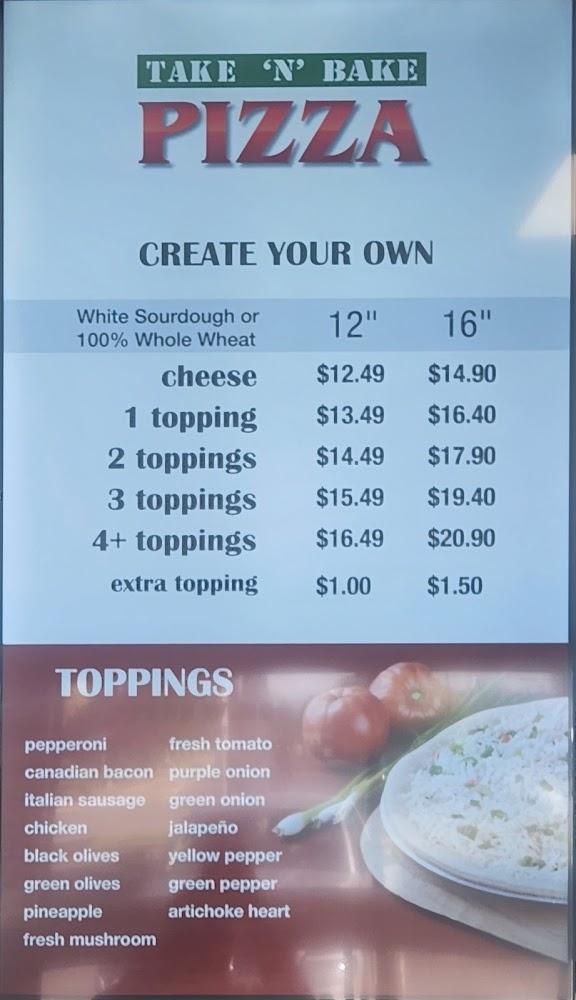 Craigo's Pizza Take & Bake Menu image 3
